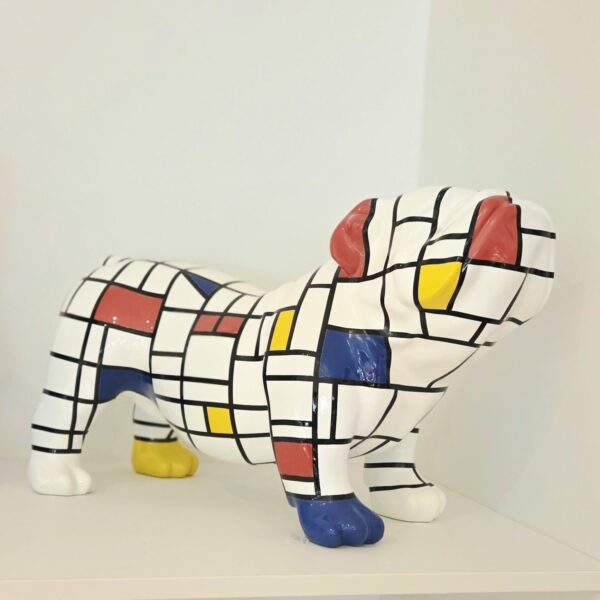 STATUES EN RESINE BOULEDOGUE INSPIRATION MONDRIAN