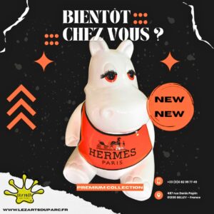 STATUE HIPPO EN RESINE ASSIS HERMES