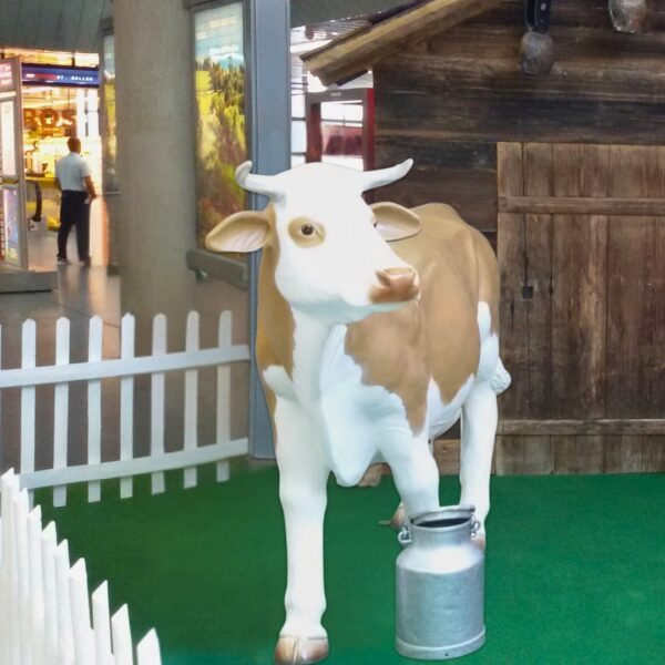 STATUE VACHE EN RESINE SIMMENTAL REALISTE