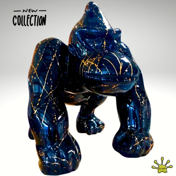 STATUE DE DONKEY KONG EN RESINE NOIR SPLASH OR
