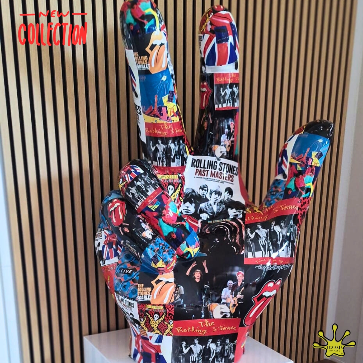 STATUE DE MAIN EN RESINE DECORATION ROLLING STONE COLLECTOR