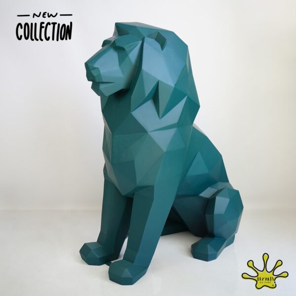 LION ORIGAMI VERT PATINE