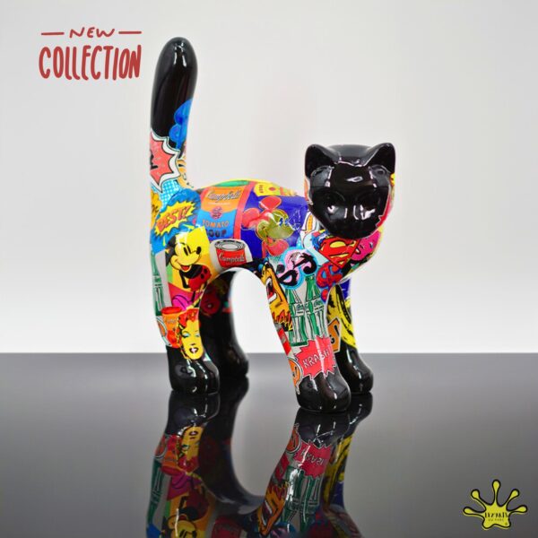 CHAT EN RESINE CARTOON