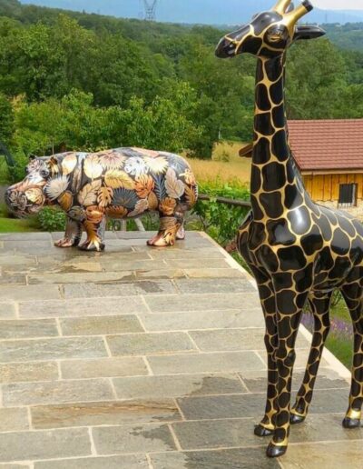 HIPPO ET GIRAFE NOIR ET OR