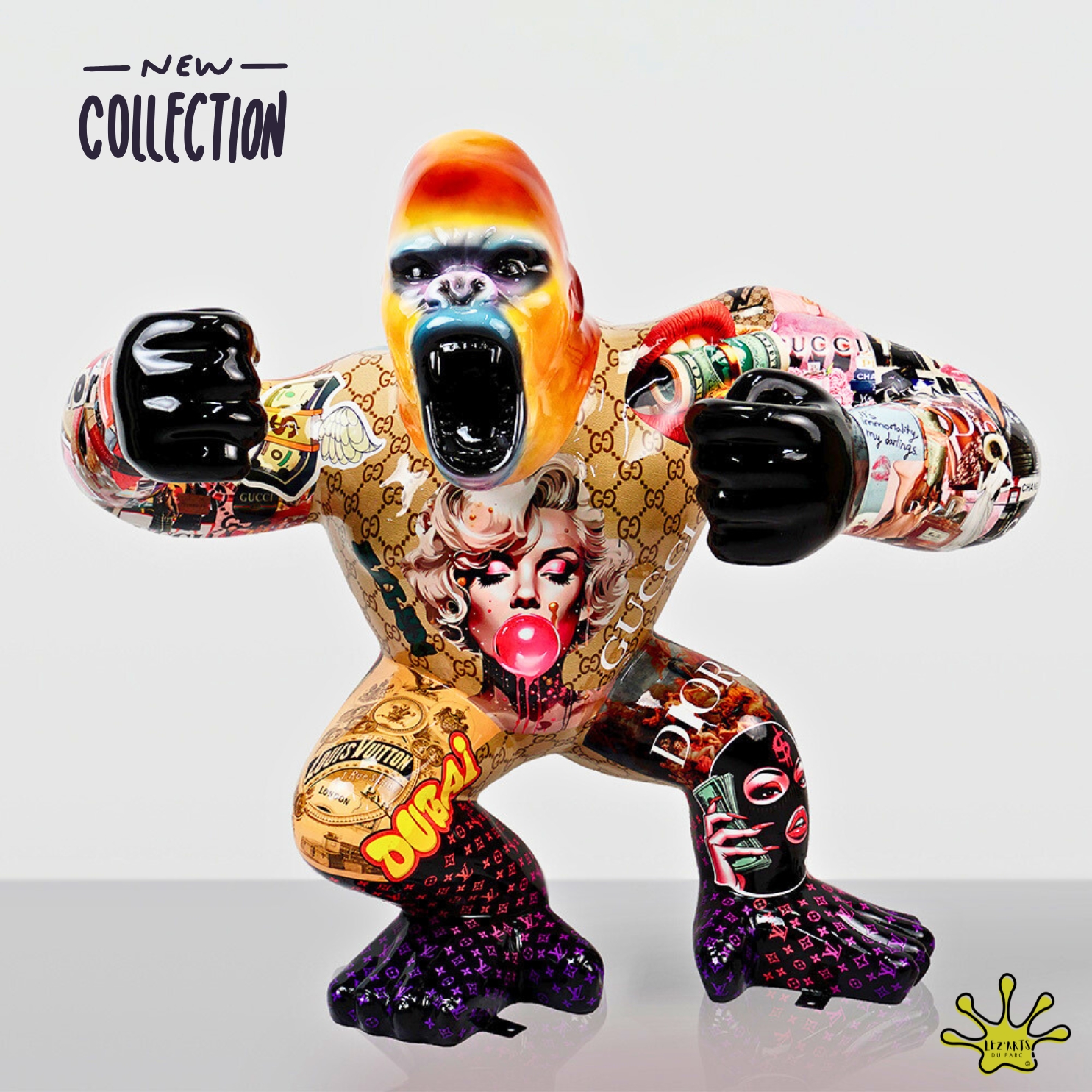 GORILLE EN RESINE POP ART