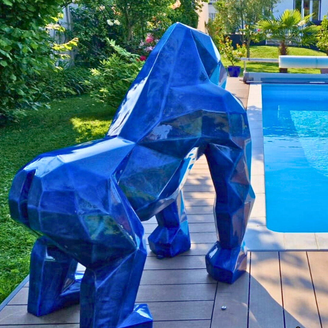 1 STATUE EN RESINE D'OURS ORIGAMI COULEUR AU CHOIX