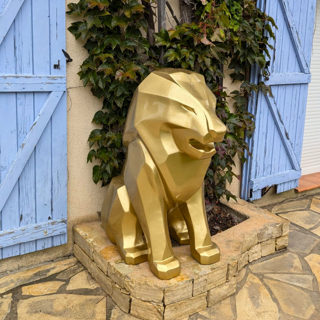 STATUE DE LION ORIGAMI OR ASSIS STATUE DE LION ORIGAMI OR ASSIS