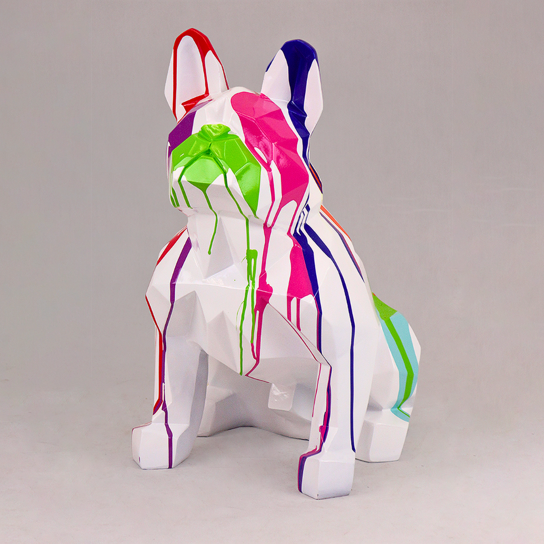 STATUE EN RESINE DE CHIEN ORIGAMI BLANC TRASH STATUE EN RESINE DE CHIEN ORIGAMI BLANC TRASH
