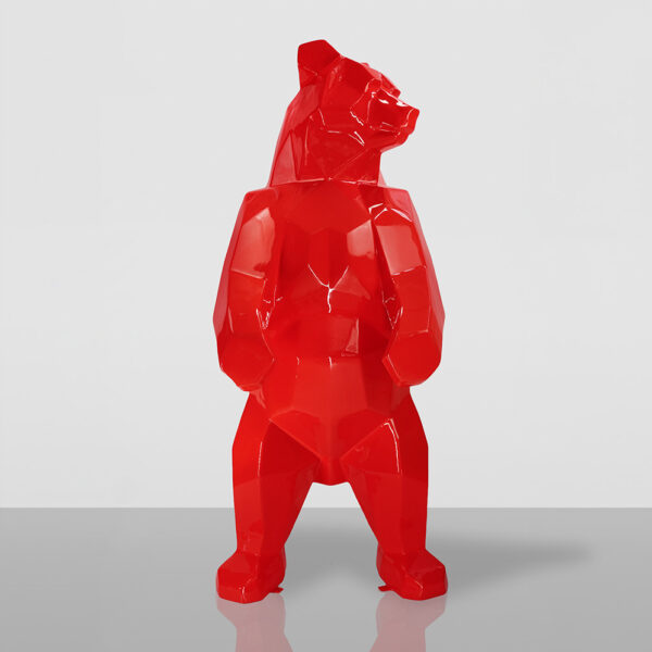 OURS ORIGAMI DEBOUT ROUGE