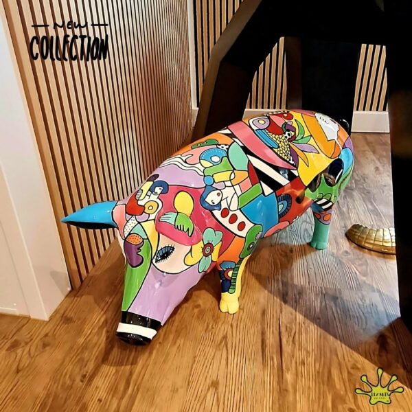 STATUE DE COCHON EN RESINE POP ART