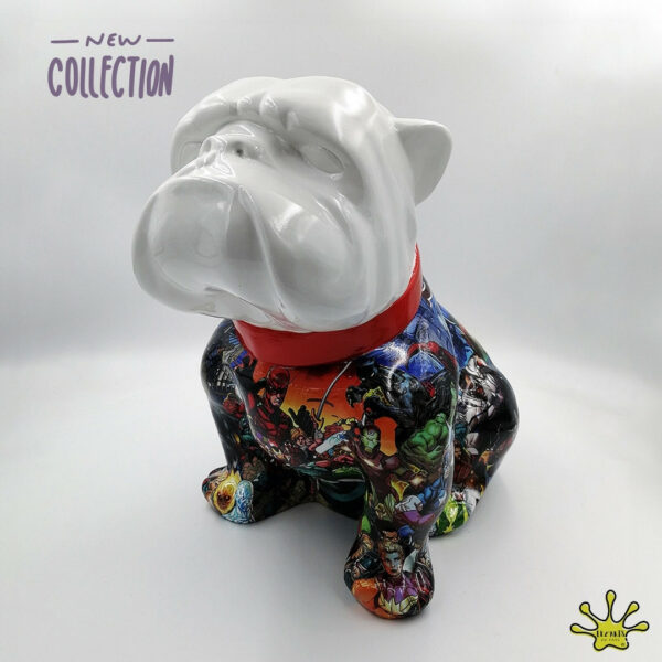 STATUE DE BOULEDOGUE EN RESINE UNIVERS MARVEL
