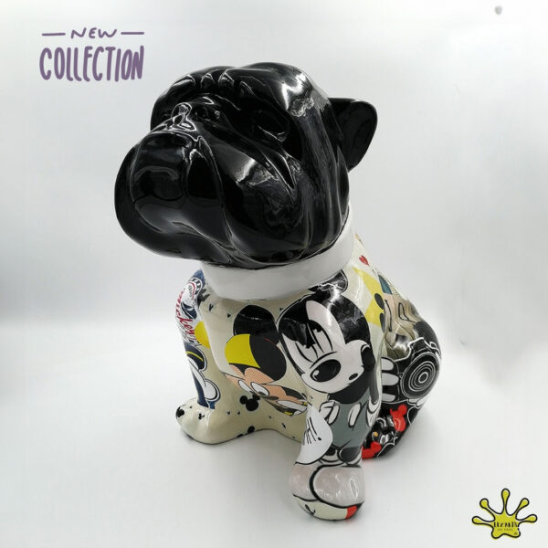 STATUE DE BOULEDOGUE EN RESINE UNIVERS MICKEY