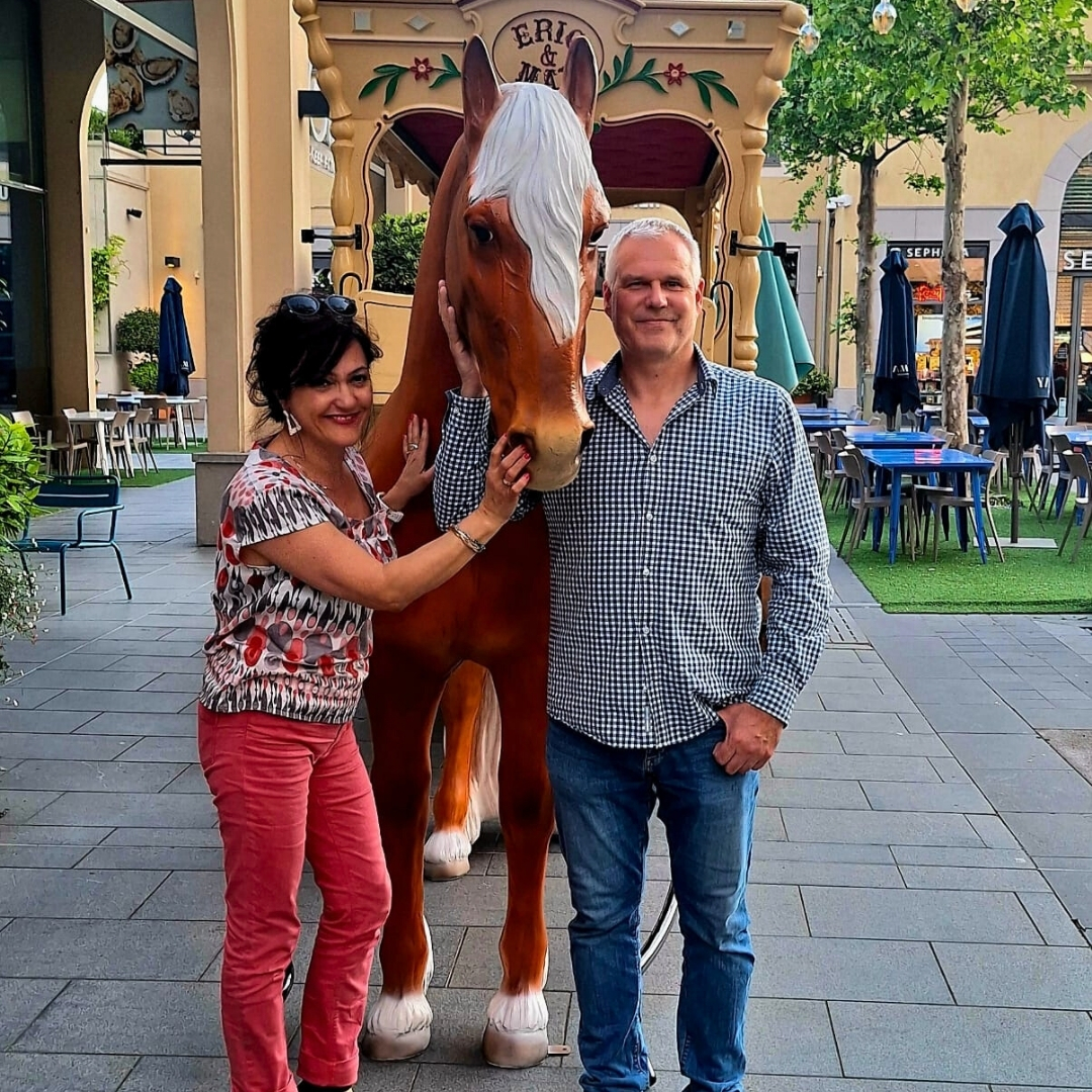 ERIC ET MAX 06 STATUE EN RESINE CHEVAL DE TRAIT ERIC ET MAX 06