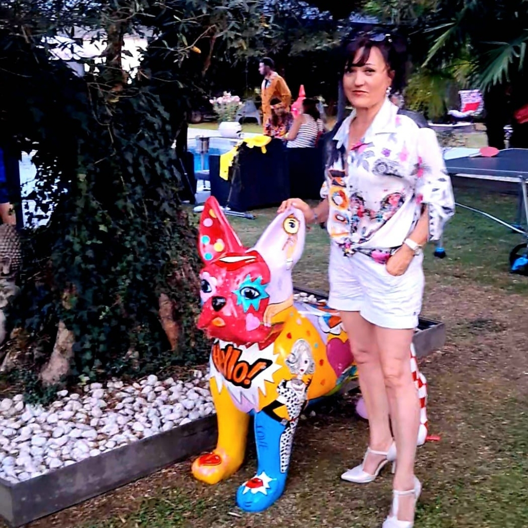 SAS MARCEL EVENT 38 STATUE EN RESINE CHIEN BOULEDOGUE POP ART MARCEL EVENT 38