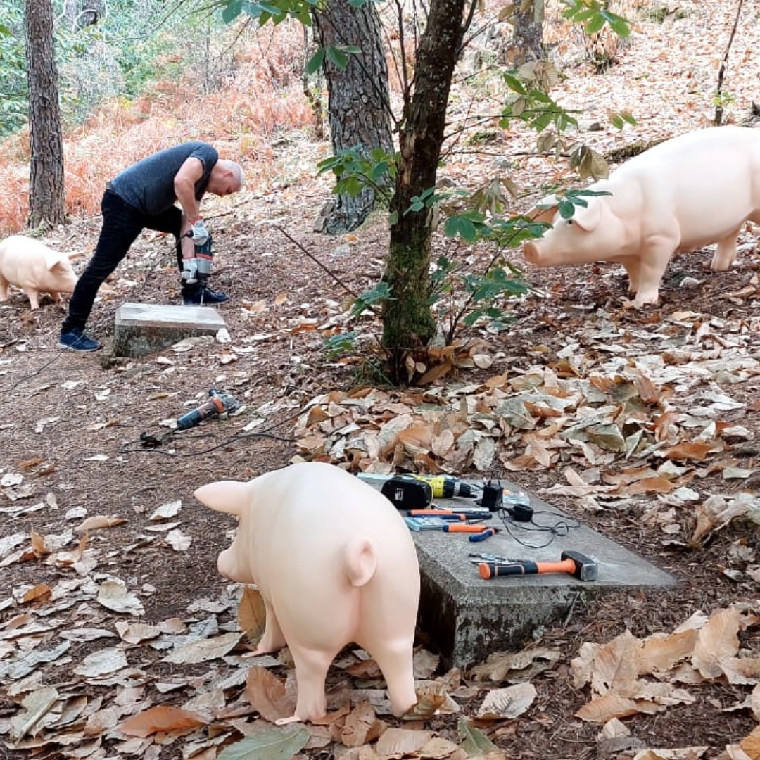 LA SENTE AUX COCHONS 24 COCHONS EN RESINE SENTE AUX COCHONS 24