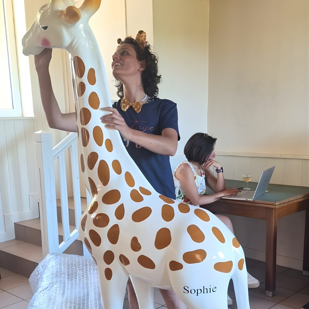 STATUE EN RESINE GIRAFE SOPHIE