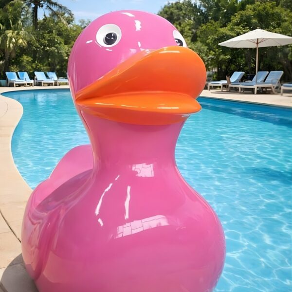 CANARD EN RESINE XXL ROSE