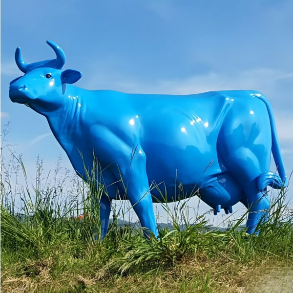 STATUE VACHE EN RESINE DESIGN COLOREE