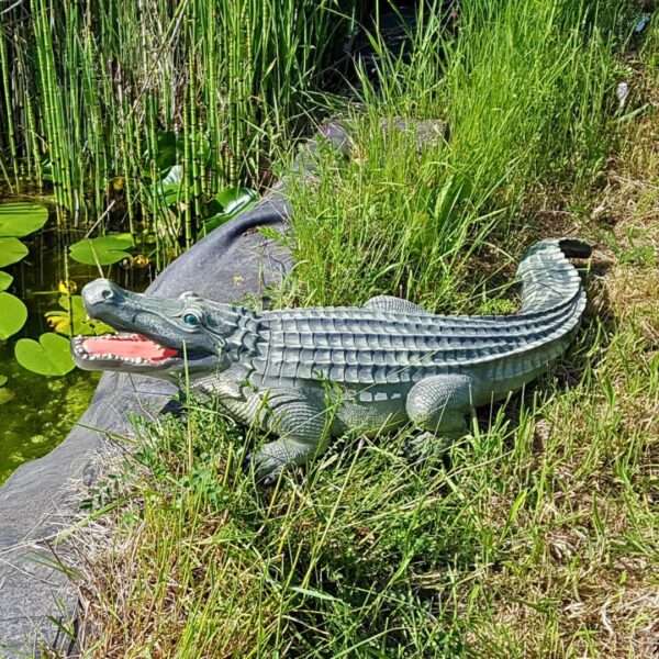 STATUE CROCODILE EN RESINE REALISTE NATUREL