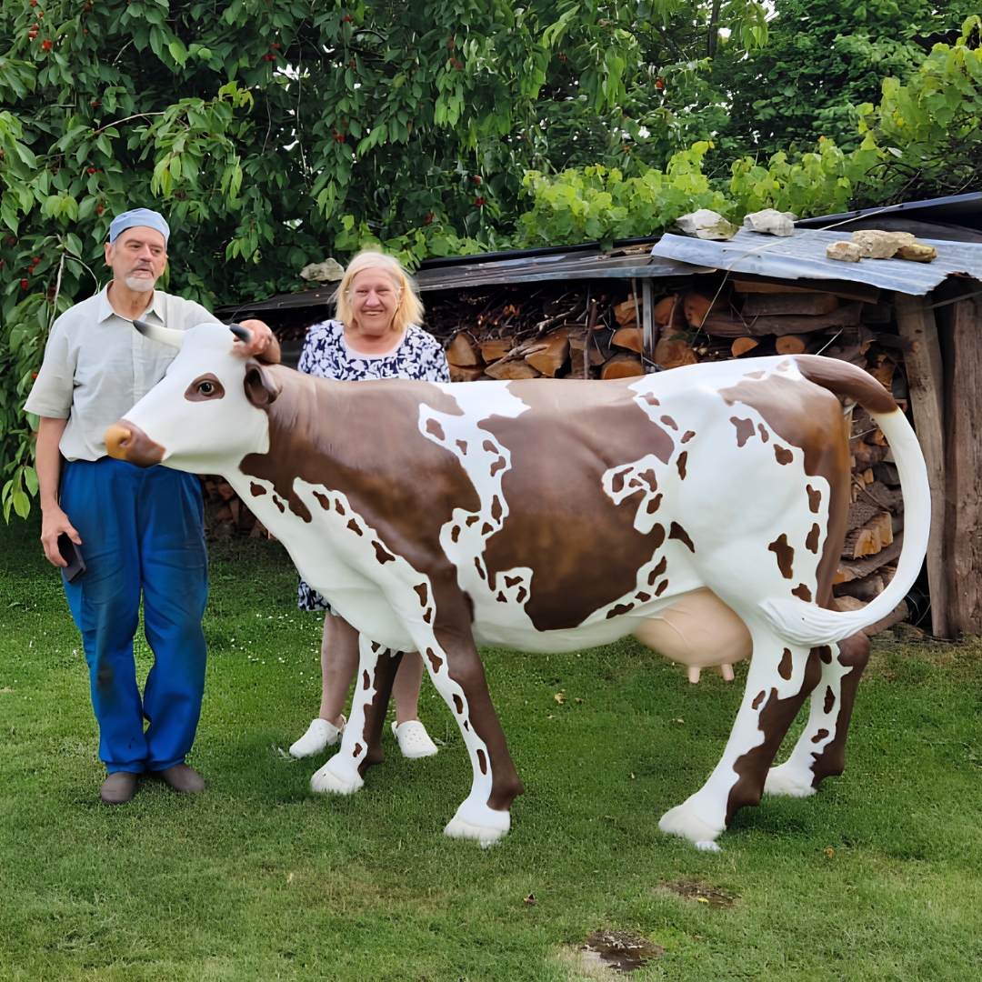 STATUE VACHE EN RESINE NORMANDE