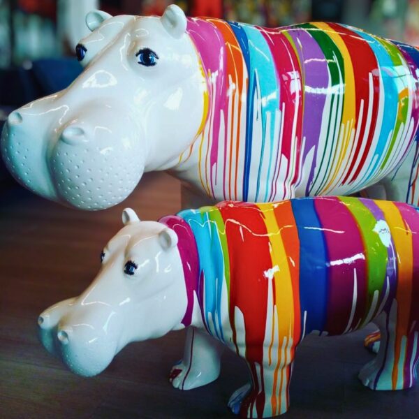 HIPPOPOTAME EN RESINE TRASH