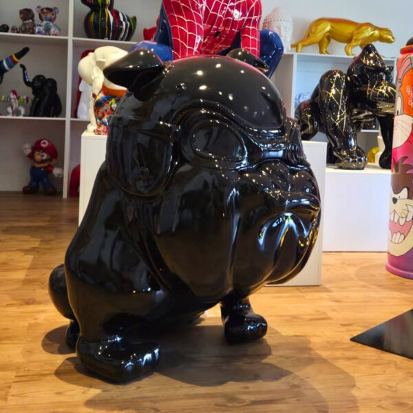 BOULEDOGUE EN RESINE ARTISTIQUE XXL