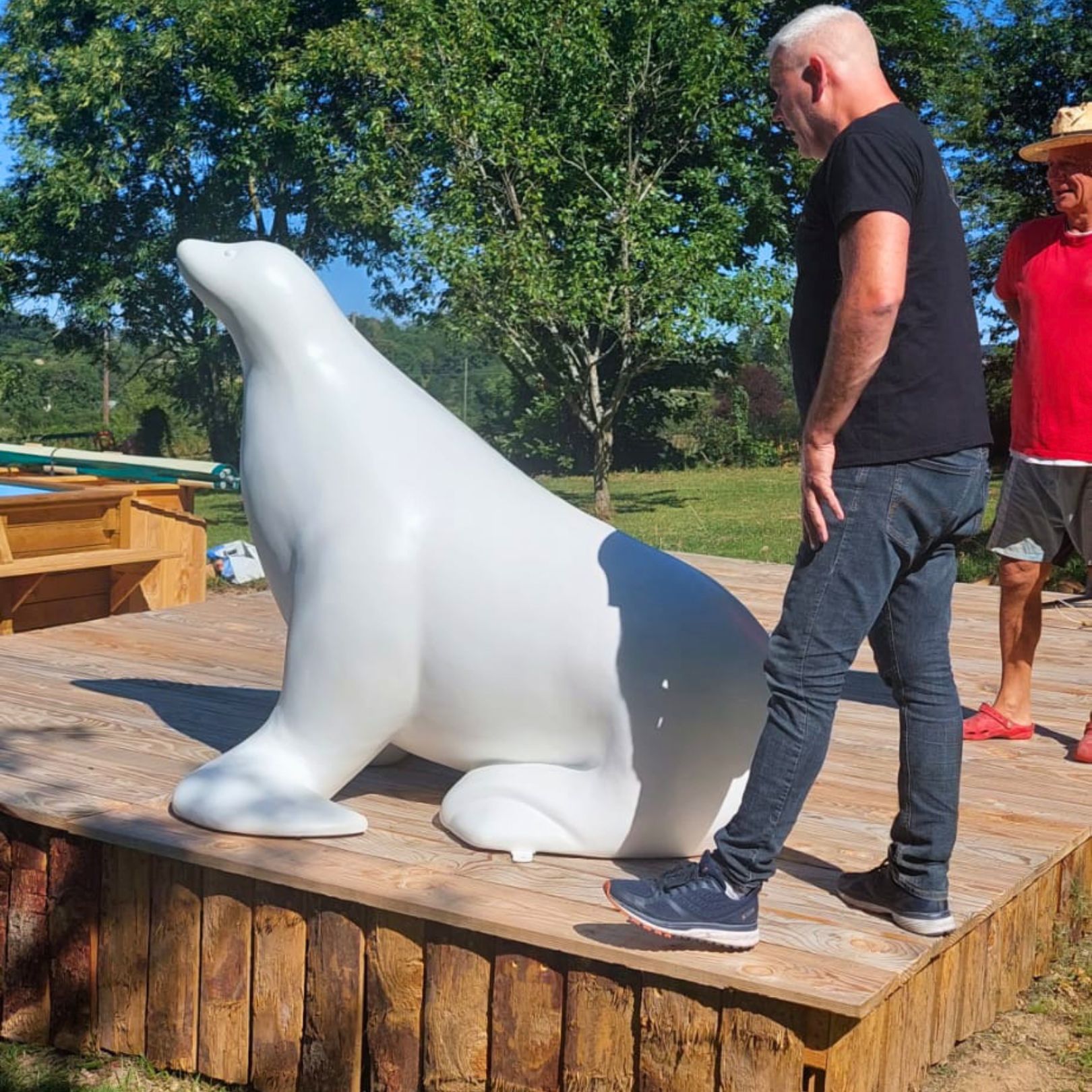 STATUE EN RESINE OTARIE 