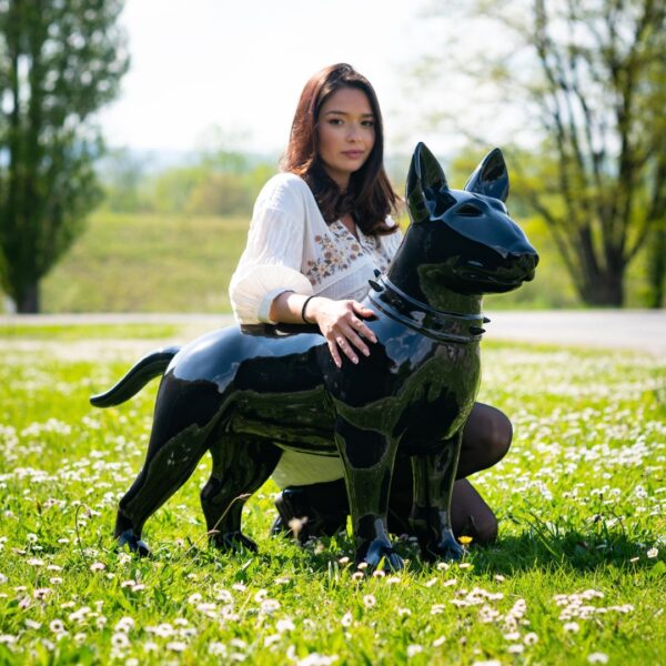 STATUE DE BULL TERRIER EN RESINE DESIGN