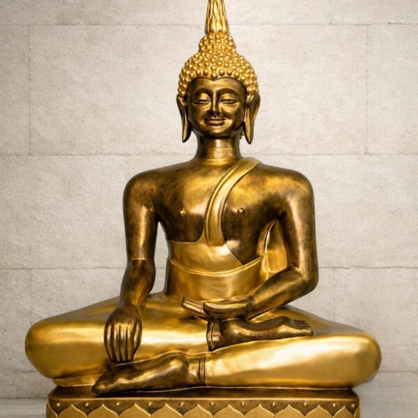 STATUE BOUDDHA EN RESINE GEANT DORE