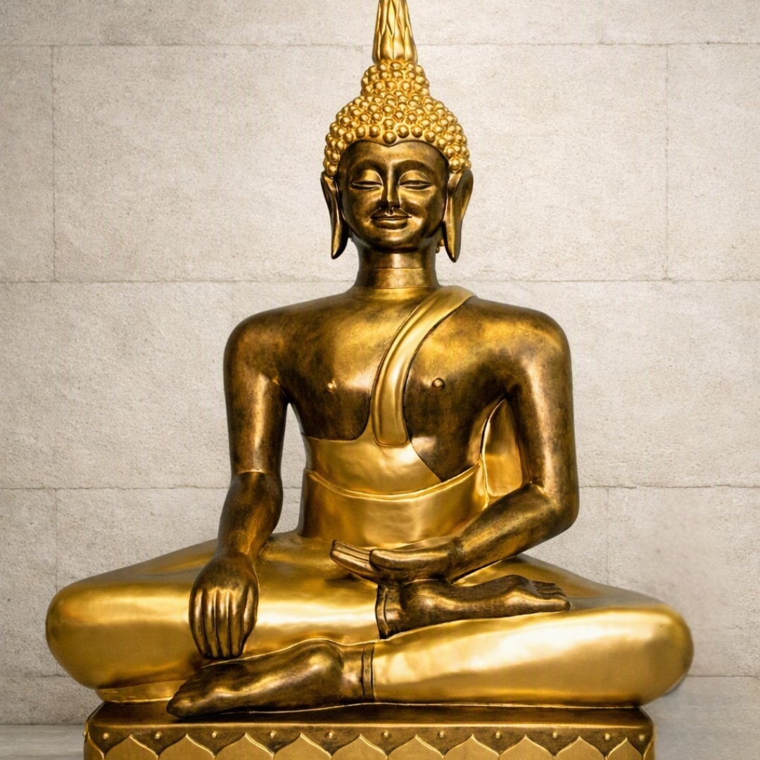 STATUE BOUDDHA EN RESINE GEANT DORE